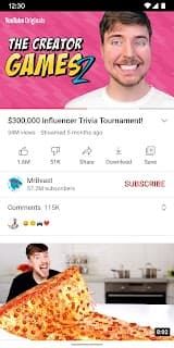 YouTube App Screenshot