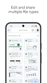 Google Sheets App Screenshot